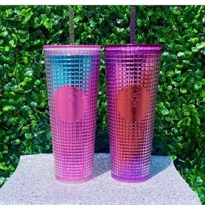 2 Starbucks grid summer 2021 edition tumblers